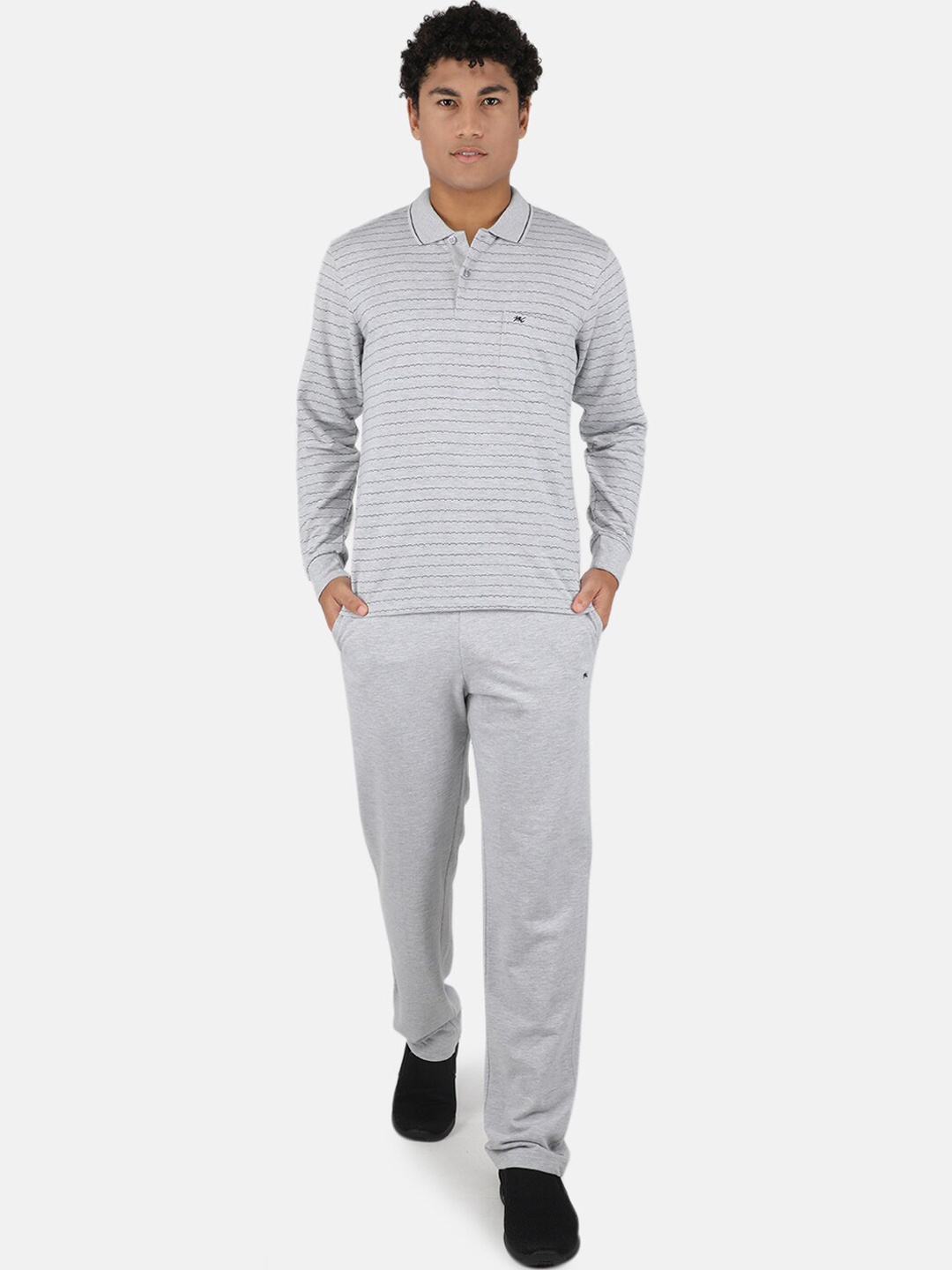 

Monte Carlo Men Grey Printed Cotton Tracksuits