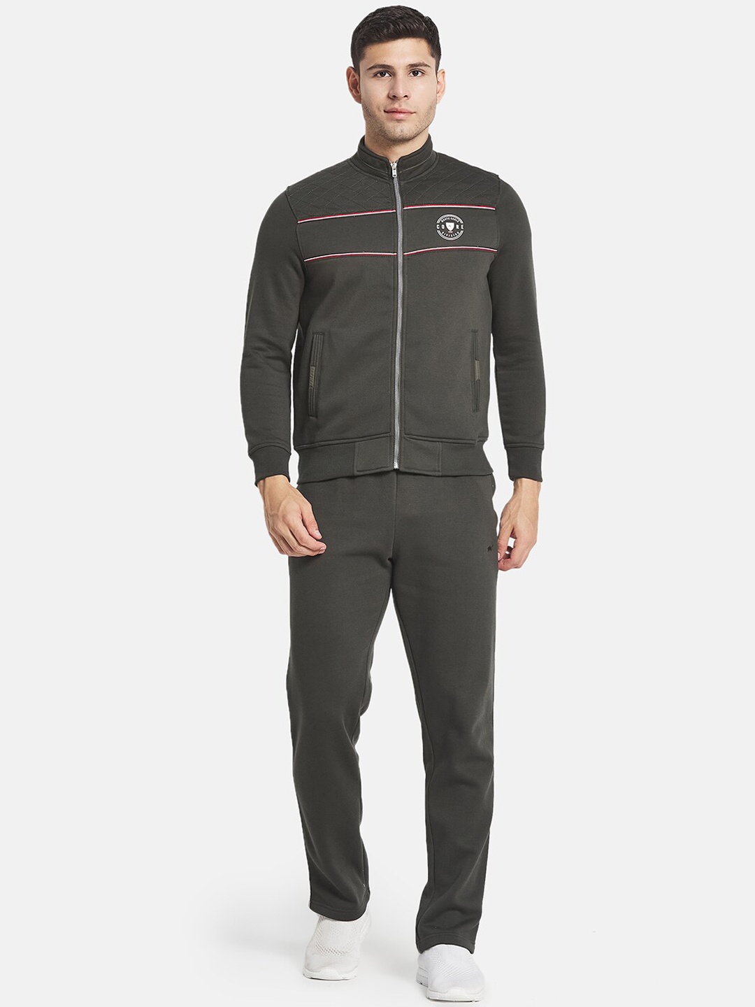 

Monte Carlo Men Olive Green Cotton Mid-Rise Tracksuits