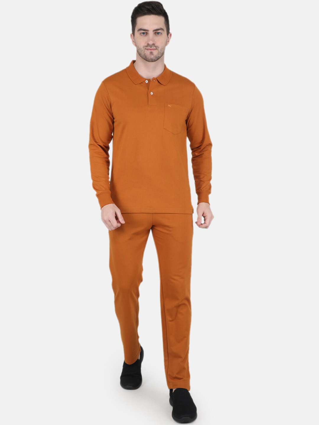 

Monte Carlo Men Plus Size Orange Mid-Rise Cotton Tracksuits