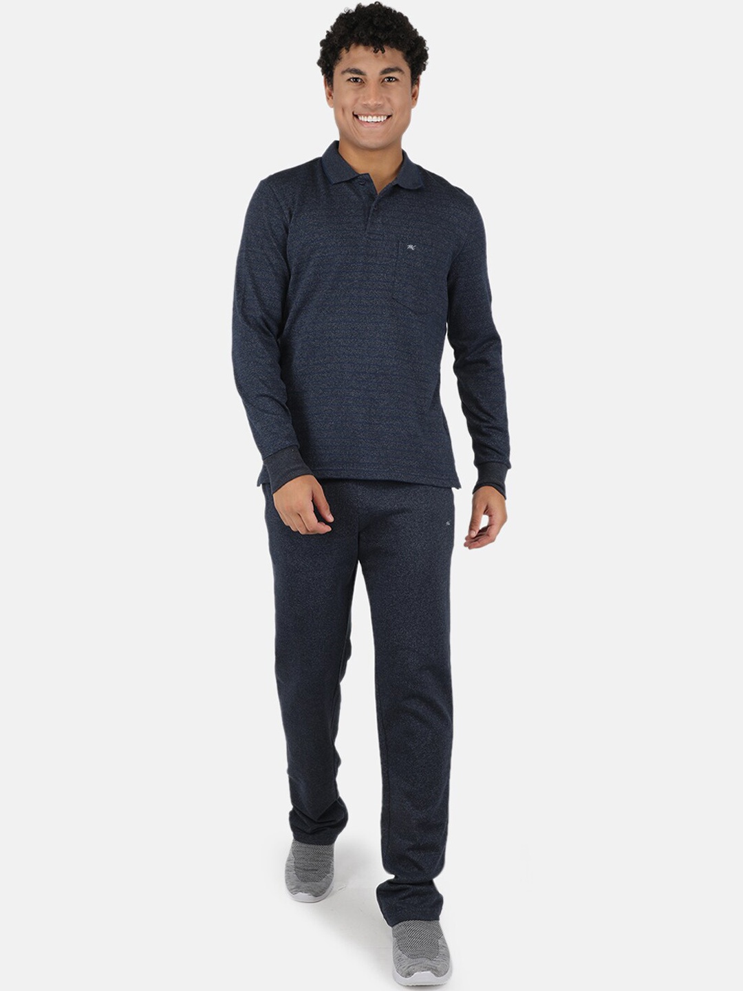 

Monte Carlo Men Navy Blue Striped Mid-Rise Cotton Tracksuits