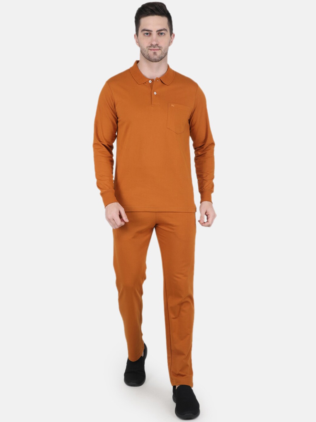 

Monte Carlo Men Orange-Color Solid Tracksuits