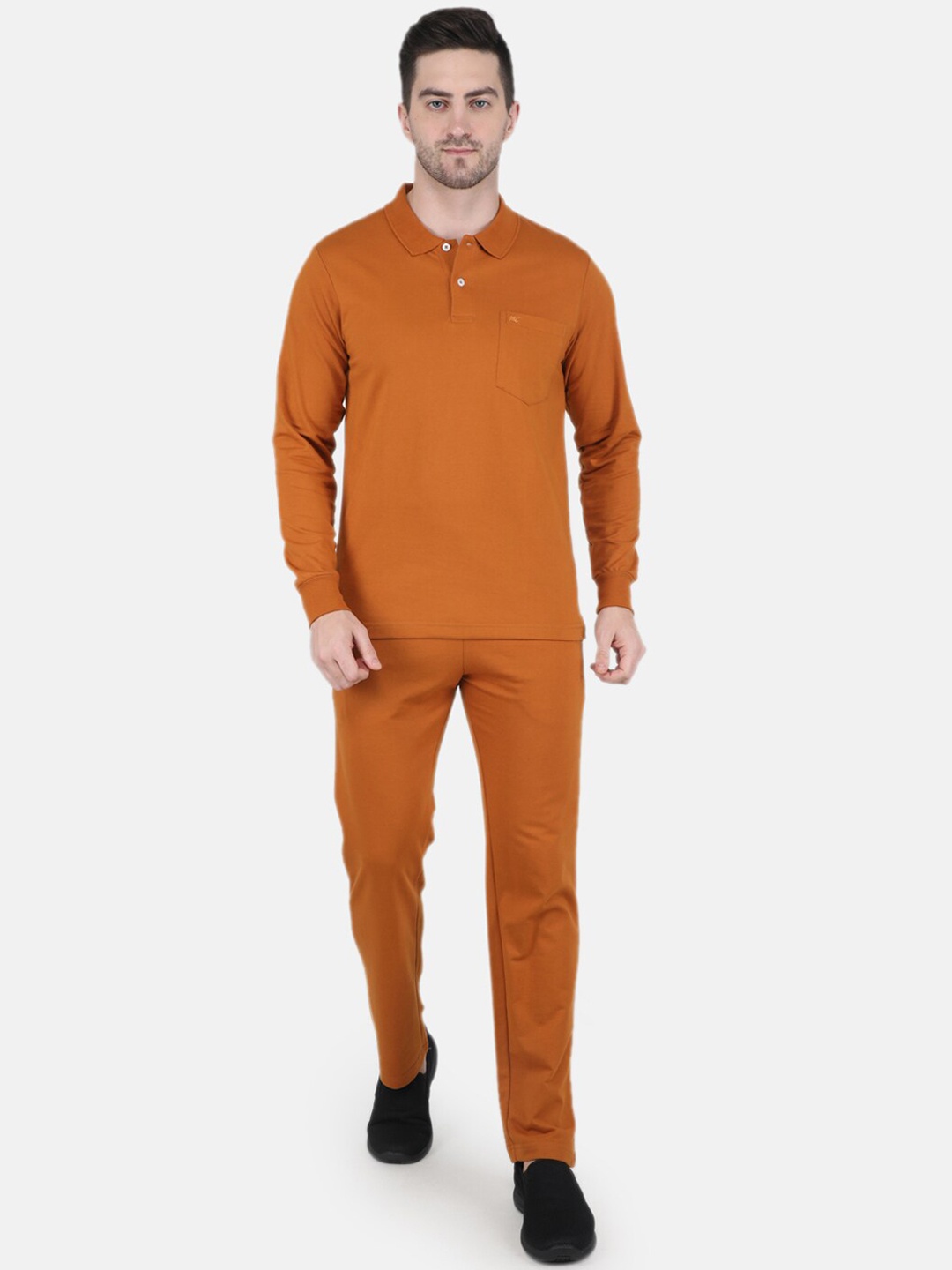 

Monte Carlo Men Orange-Color Solid Cotton Tracksuits