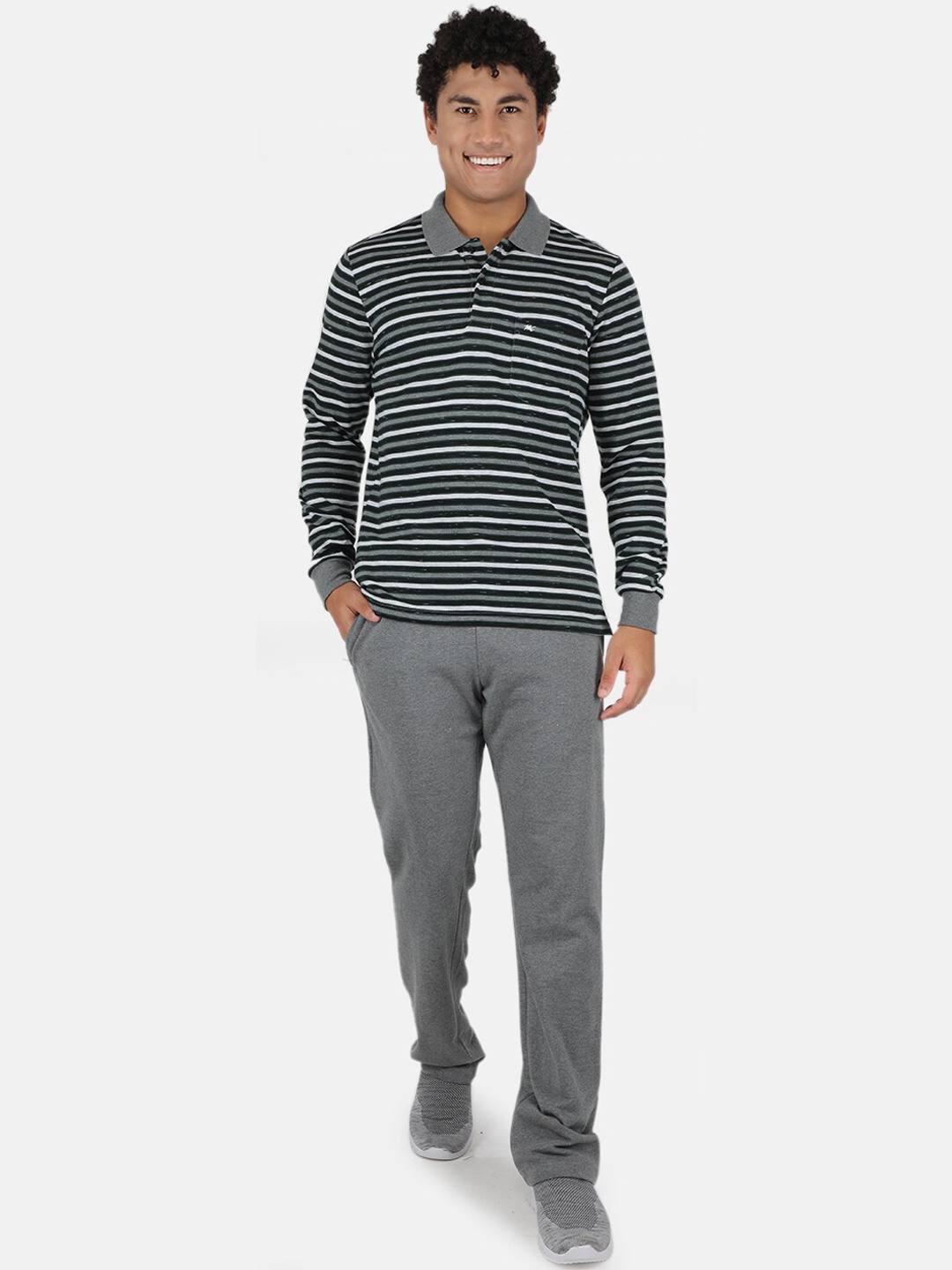 

Monte Carlo Men Green & Grey Striped Cotton Tracksuits