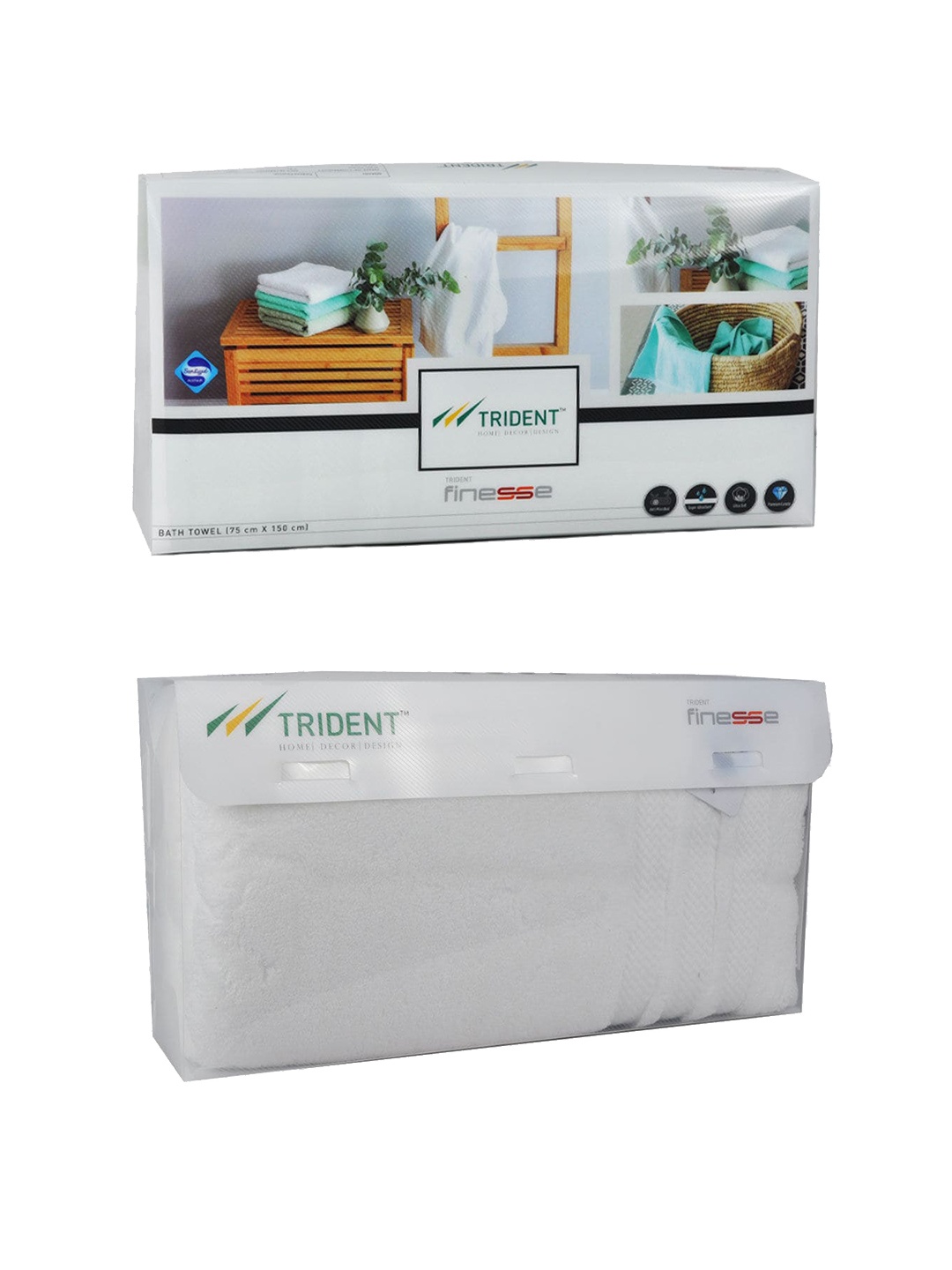

Trident White Cotton 600 GSM Bath Towel