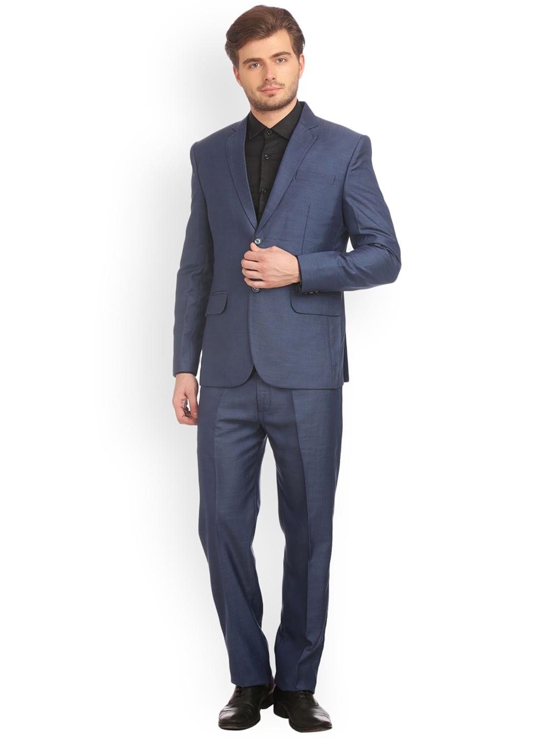 

Wintage Men Navy Blue Single-Breasted Regular Fit Formal Suit