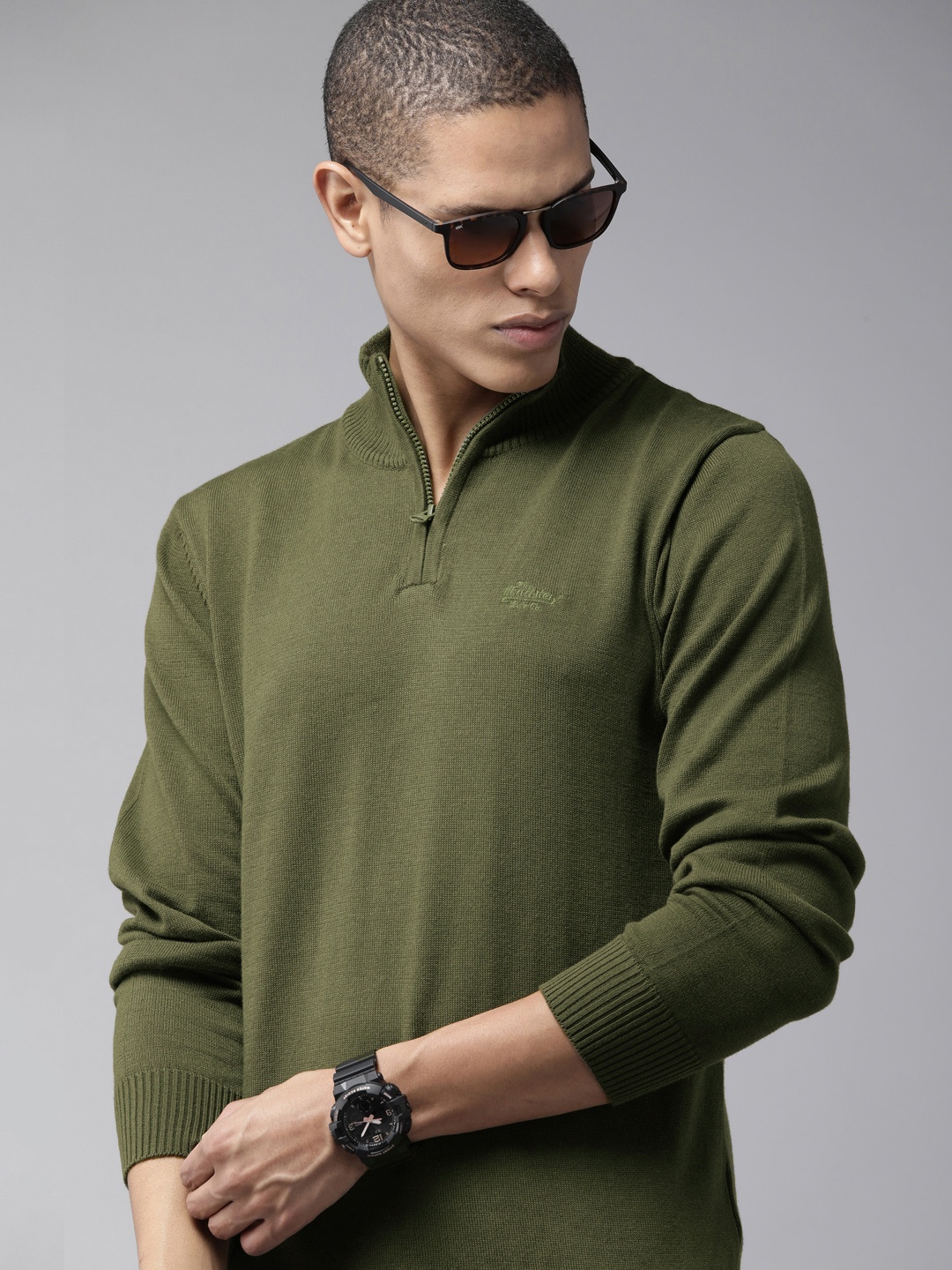 

Roadster Mock Collar Pullover, Olive