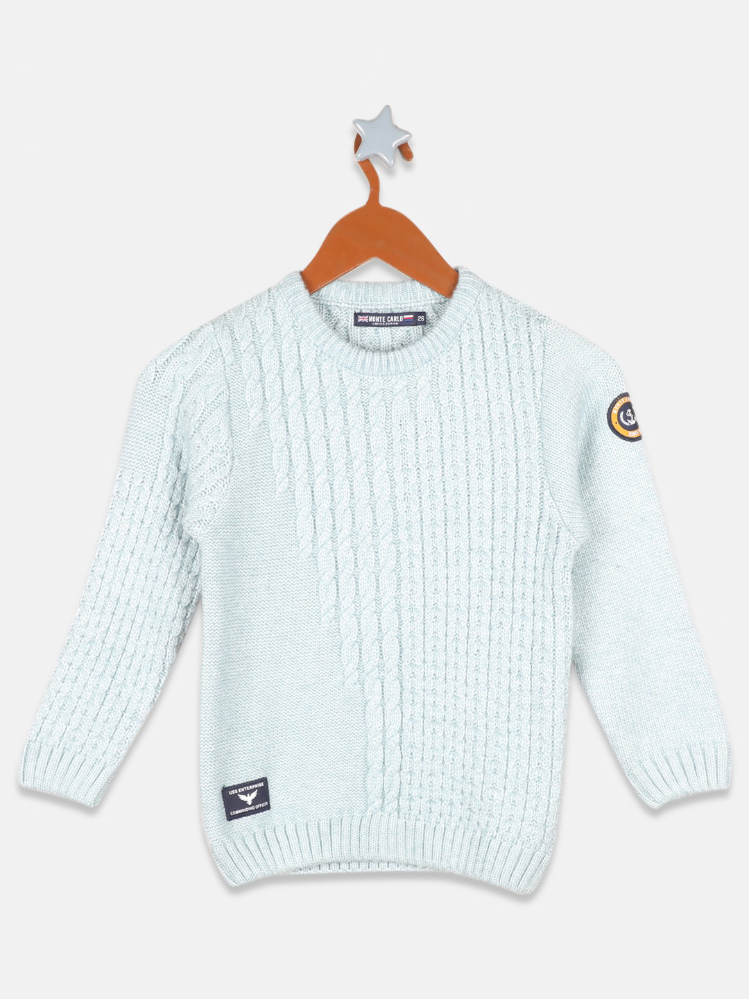 

Monte Carlo Boys Blue Cable Knit Pullover