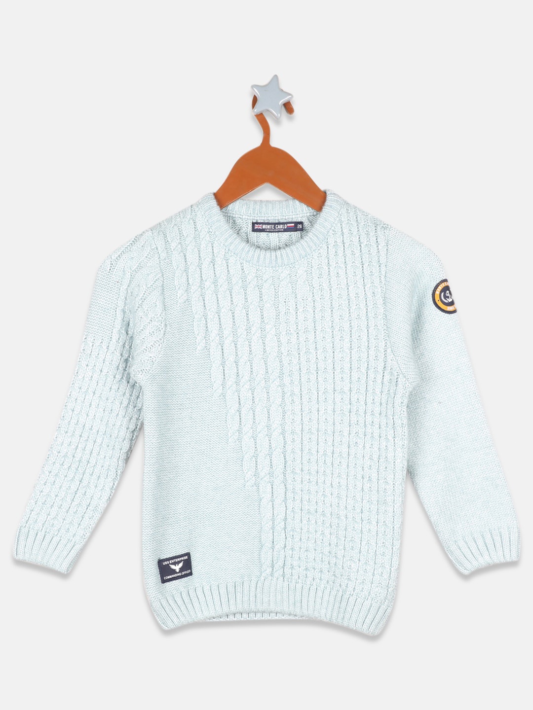 

Monte Carlo Boys Blue Cable Knit Pullover
