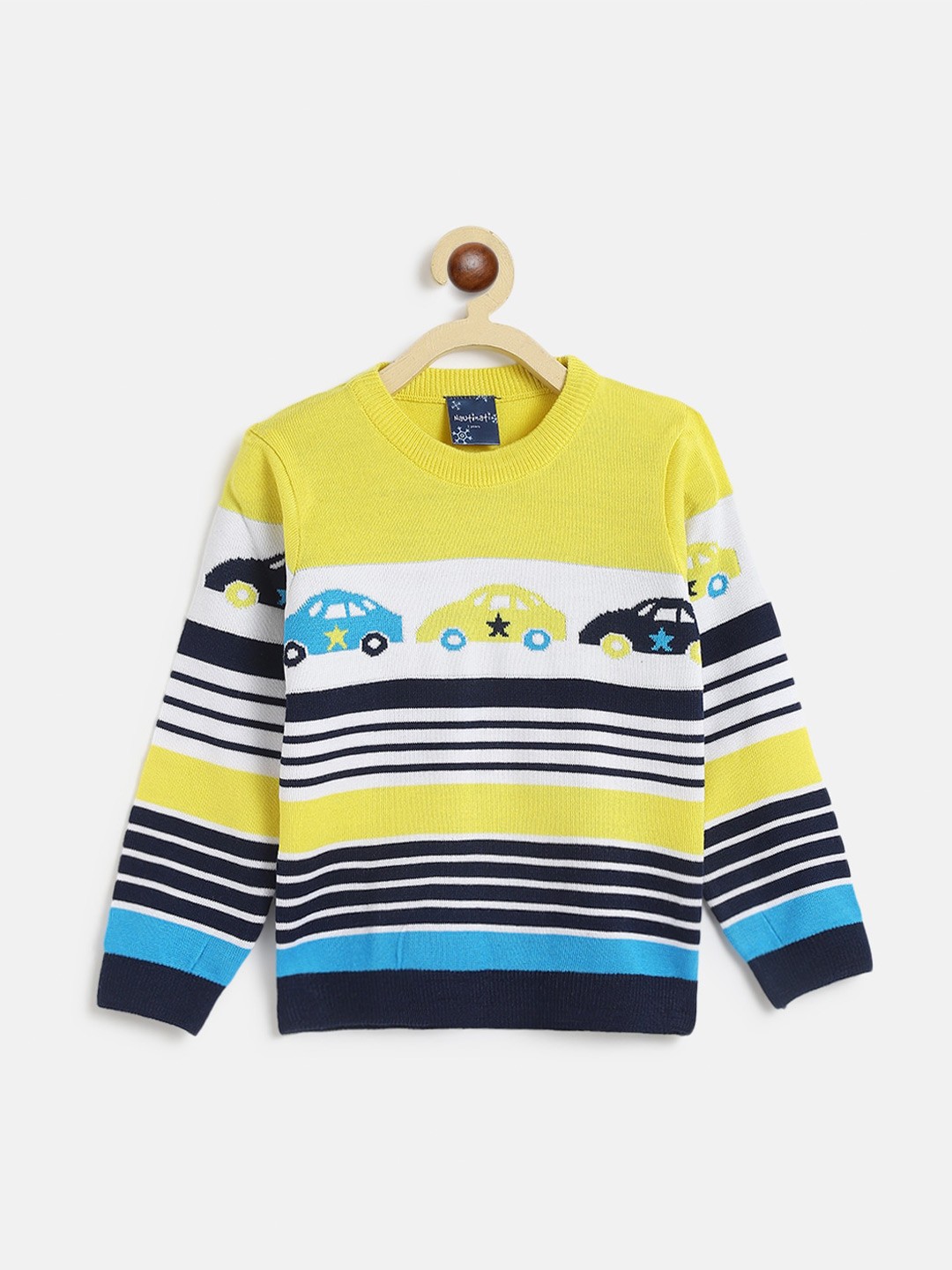 

Nauti Nati Boys Yellow & White Striped Acrylic Pullover