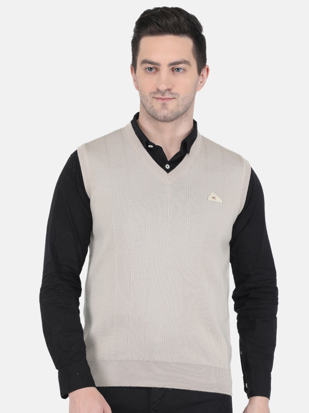 

Monte Carlo Men Beige Pure Wool Sweater Vest