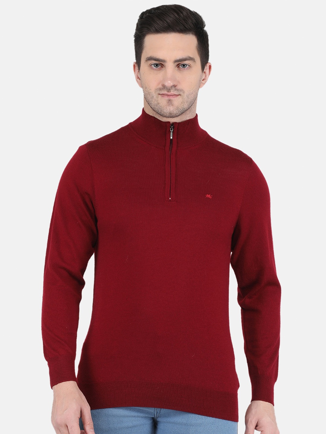

Monte Carlo Men Maroon Pure Wool Pullover