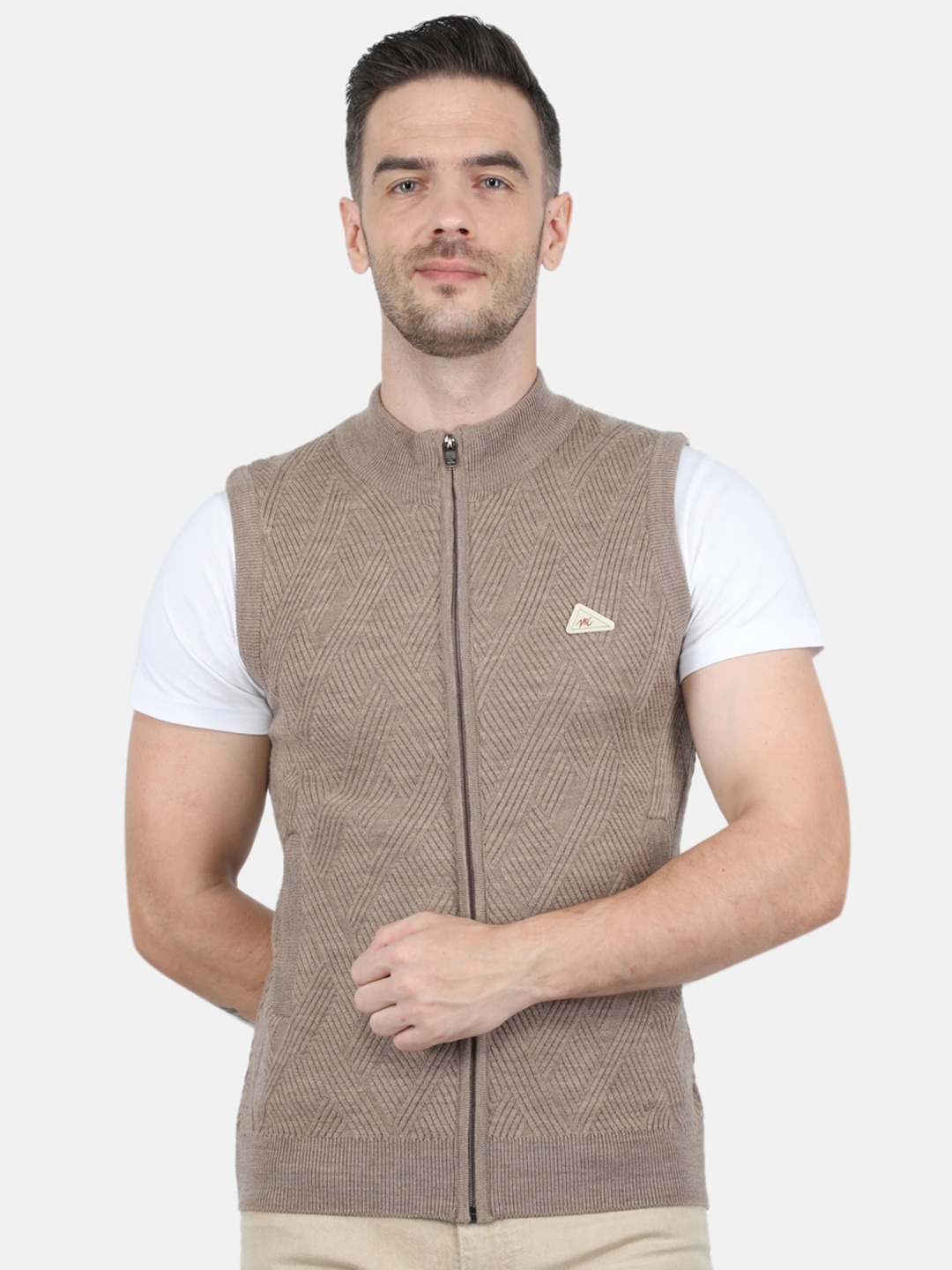 

Monte Carlo Men Khaki Wool Sweater Vest