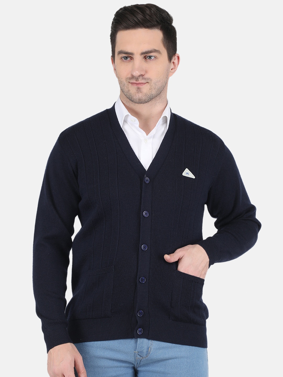 

Monte Carlo Men Navy Blue Wool Cardigan