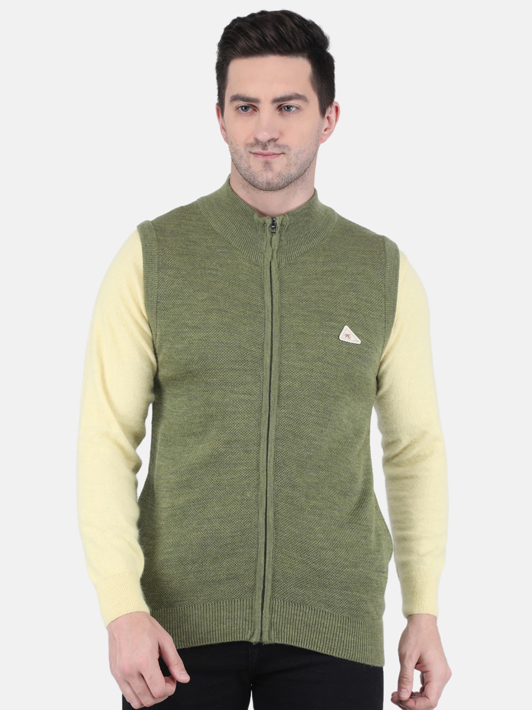 

Monte Carlo Men Olive Green Wool Sweater Vest