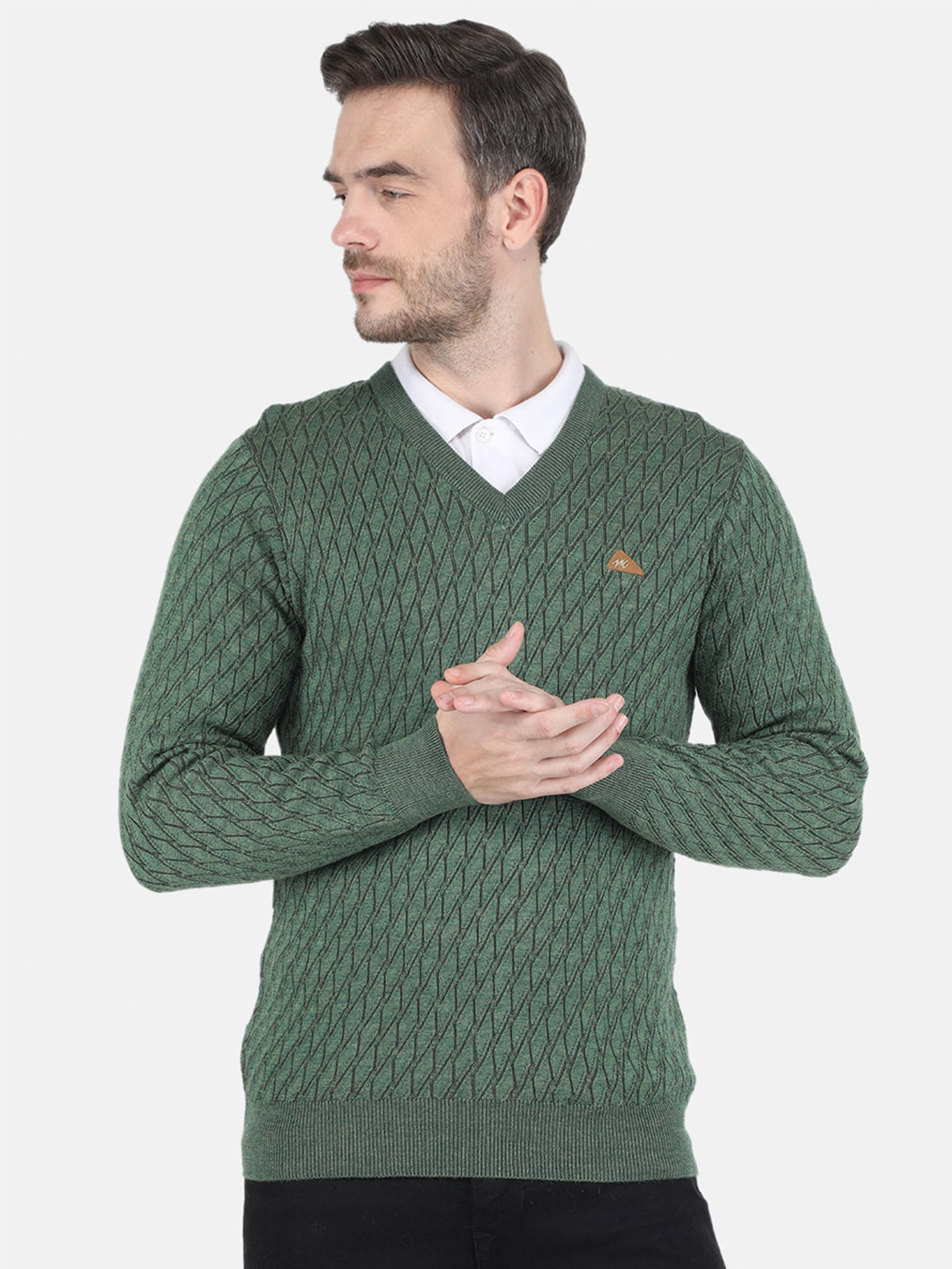 

Monte Carlo Men Green & Black Printed Pullover