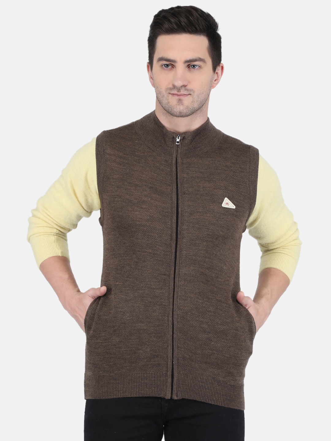 

Monte Carlo Men Brown Wool Cardigan