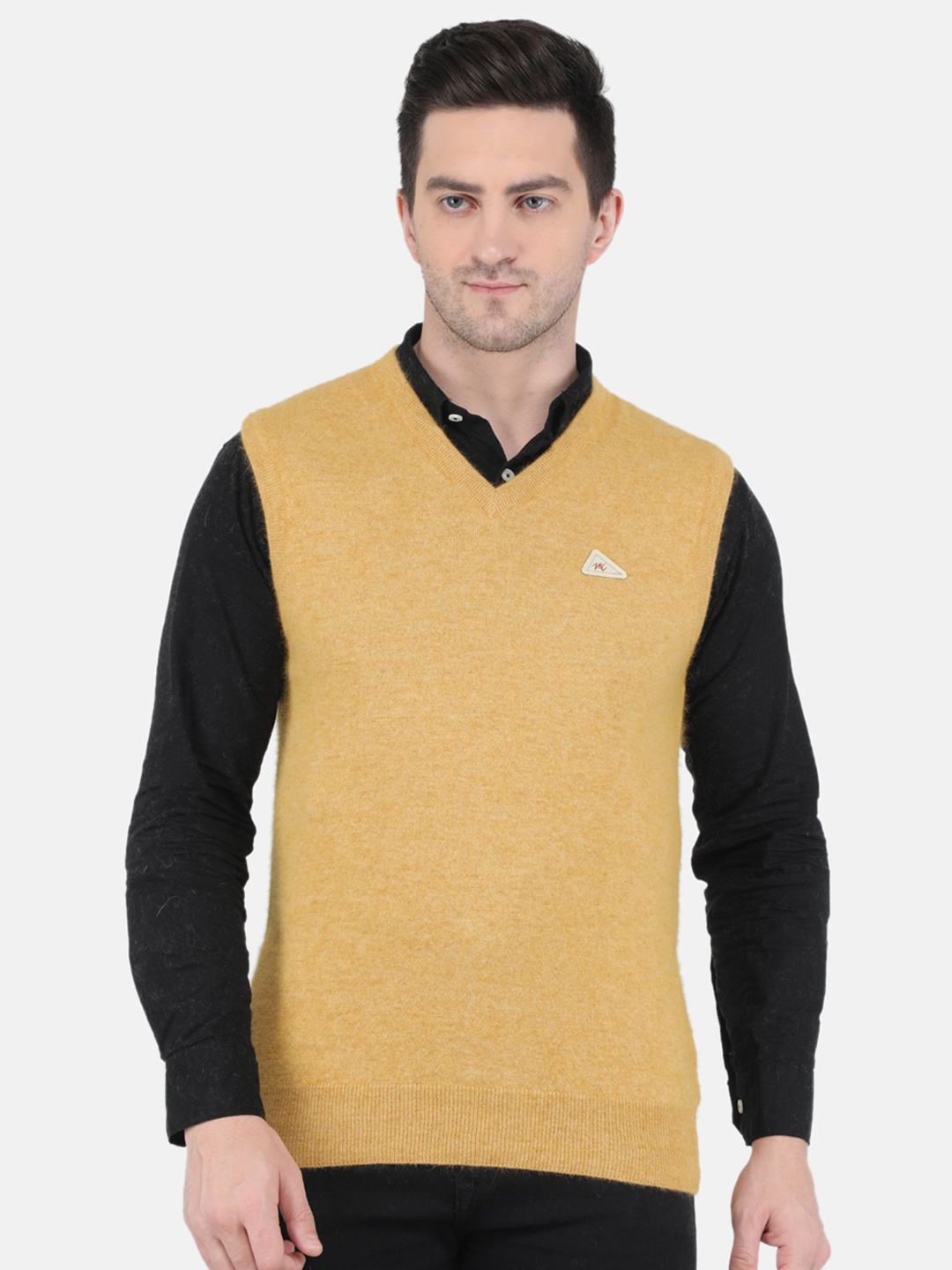 

Monte Carlo Men Yellow Wool Sweater Vest