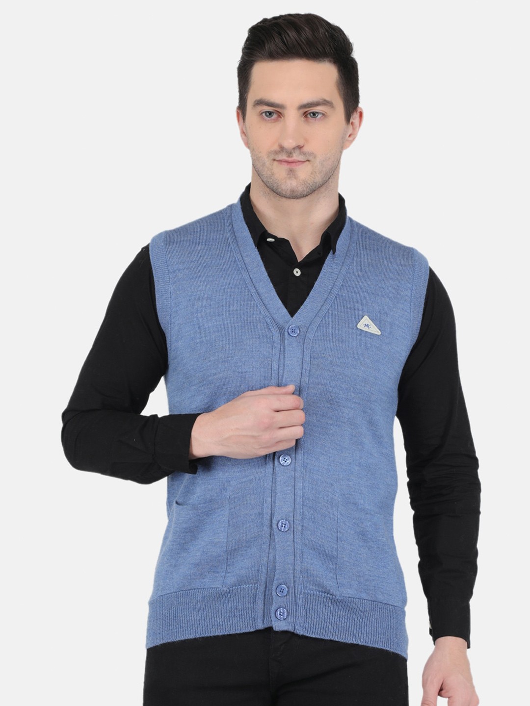 

Monte Carlo Men Blue Wool Cardigan