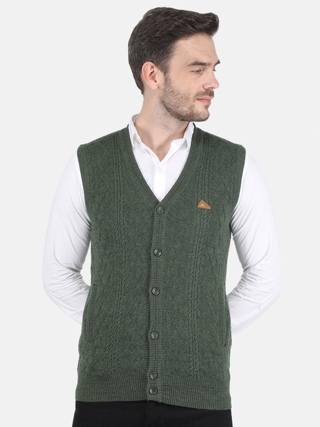 

Monte Carlo Men Olive Green Cotton Cardigan