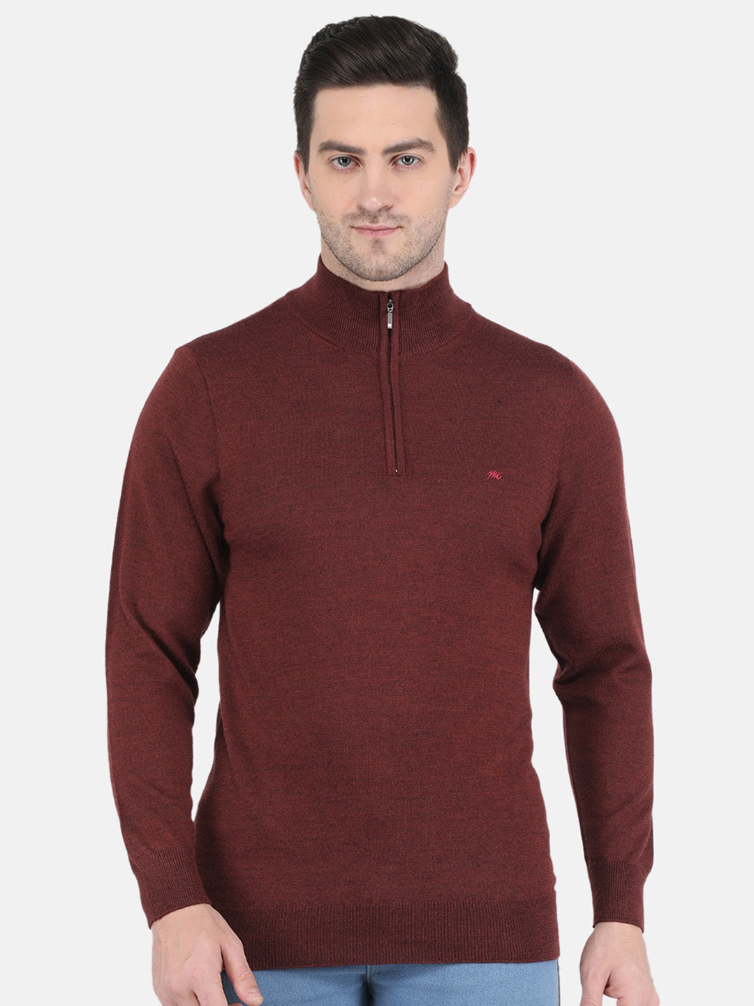

Monte Carlo Men Brown Solid Wool Pullover