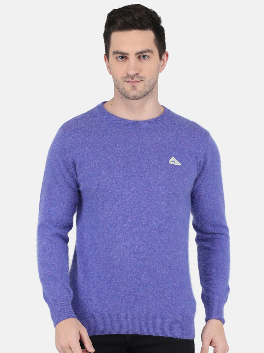 

Monte Carlo Men Blue Solid Wool Pullover