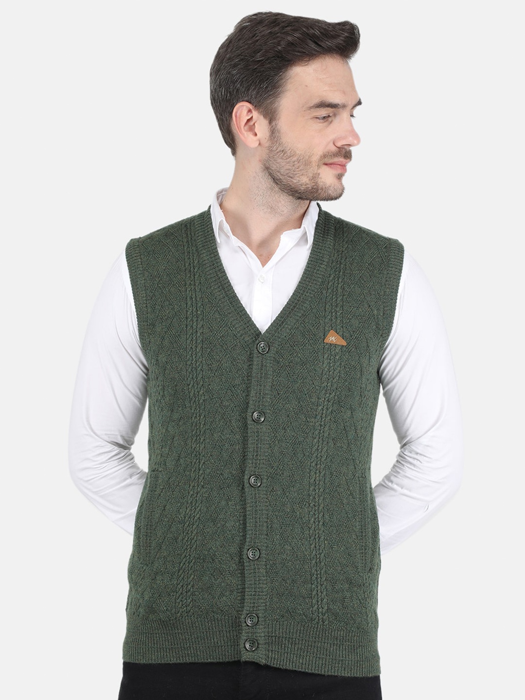 

Monte Carlo Men Olive Green Cotton Cardigan
