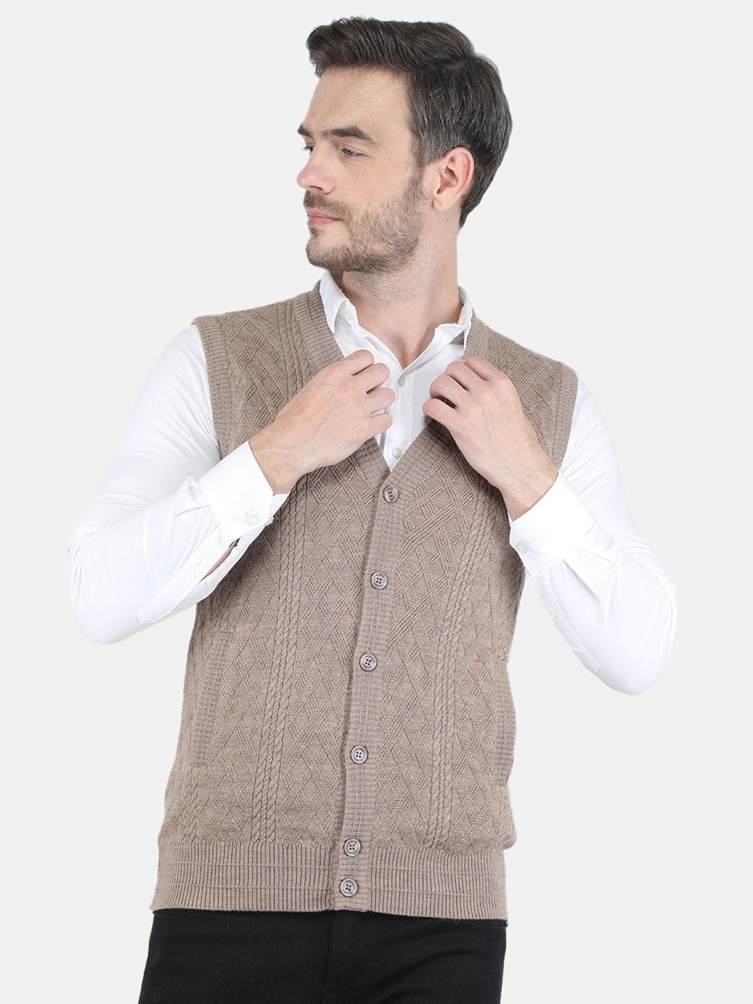 

Monte Carlo Men Beige Cotton Cardigan