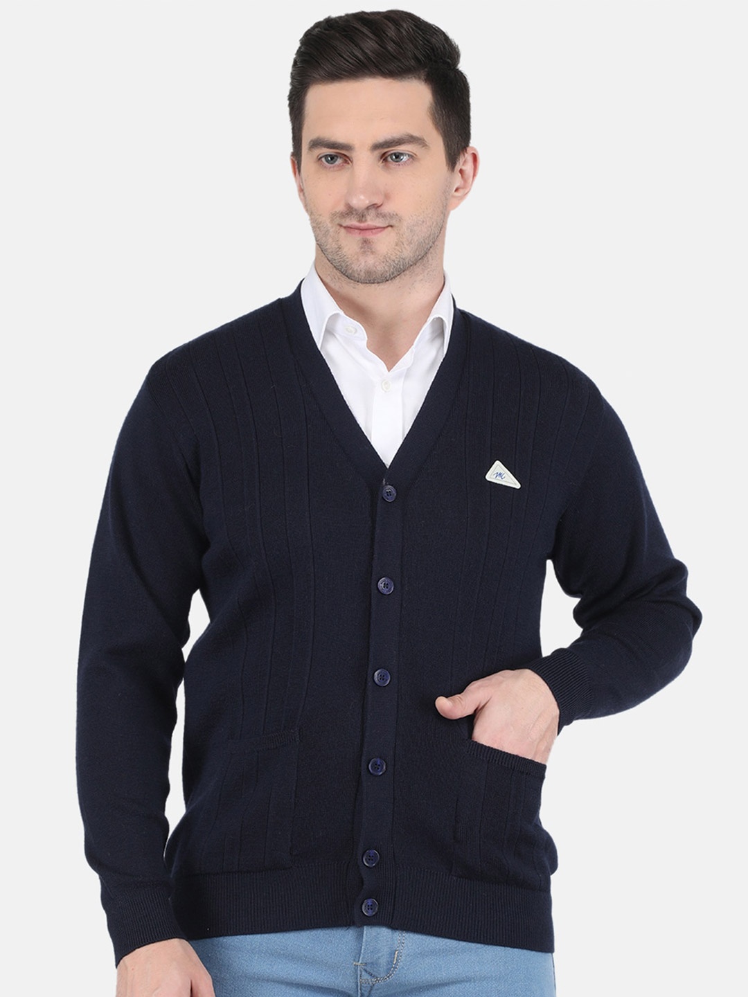 

Monte Carlo Men Navy Blue Wool Cardigan