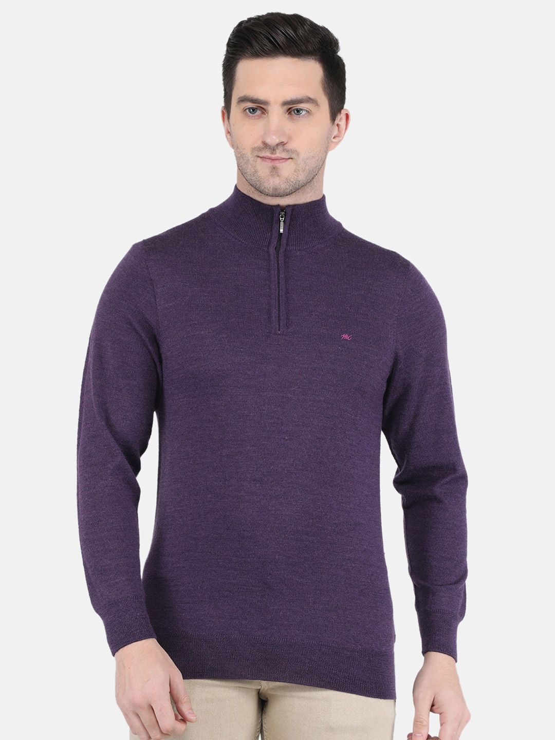 

Monte Carlo Men Purple Wool Pullover