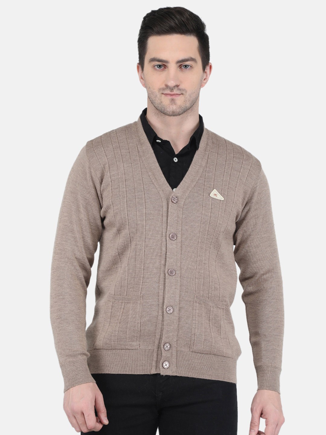 

Monte Carlo Men Blue Wool Striped Cardigan