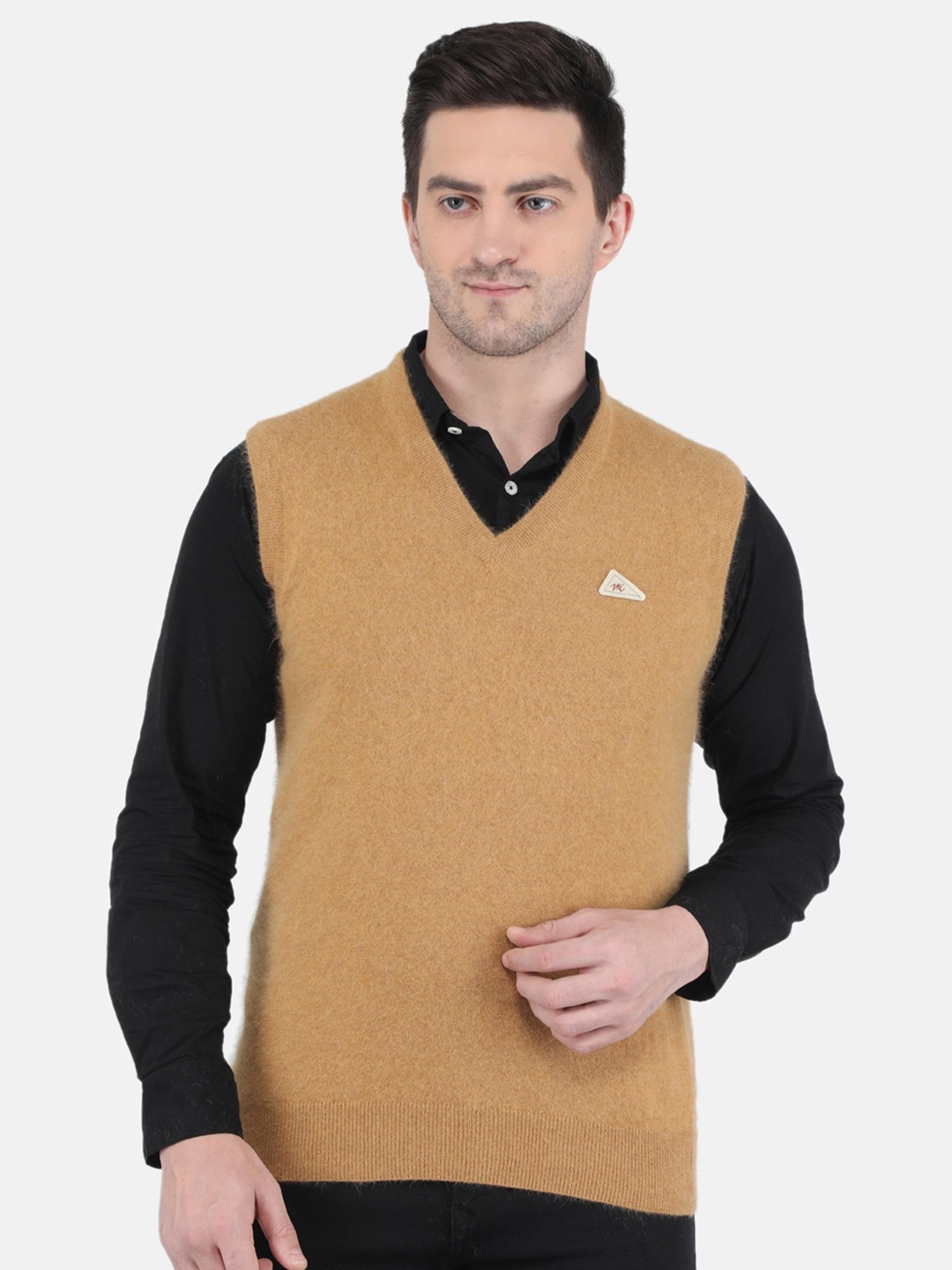 

Monte Carlo Men Brown Wool Sweater Vest