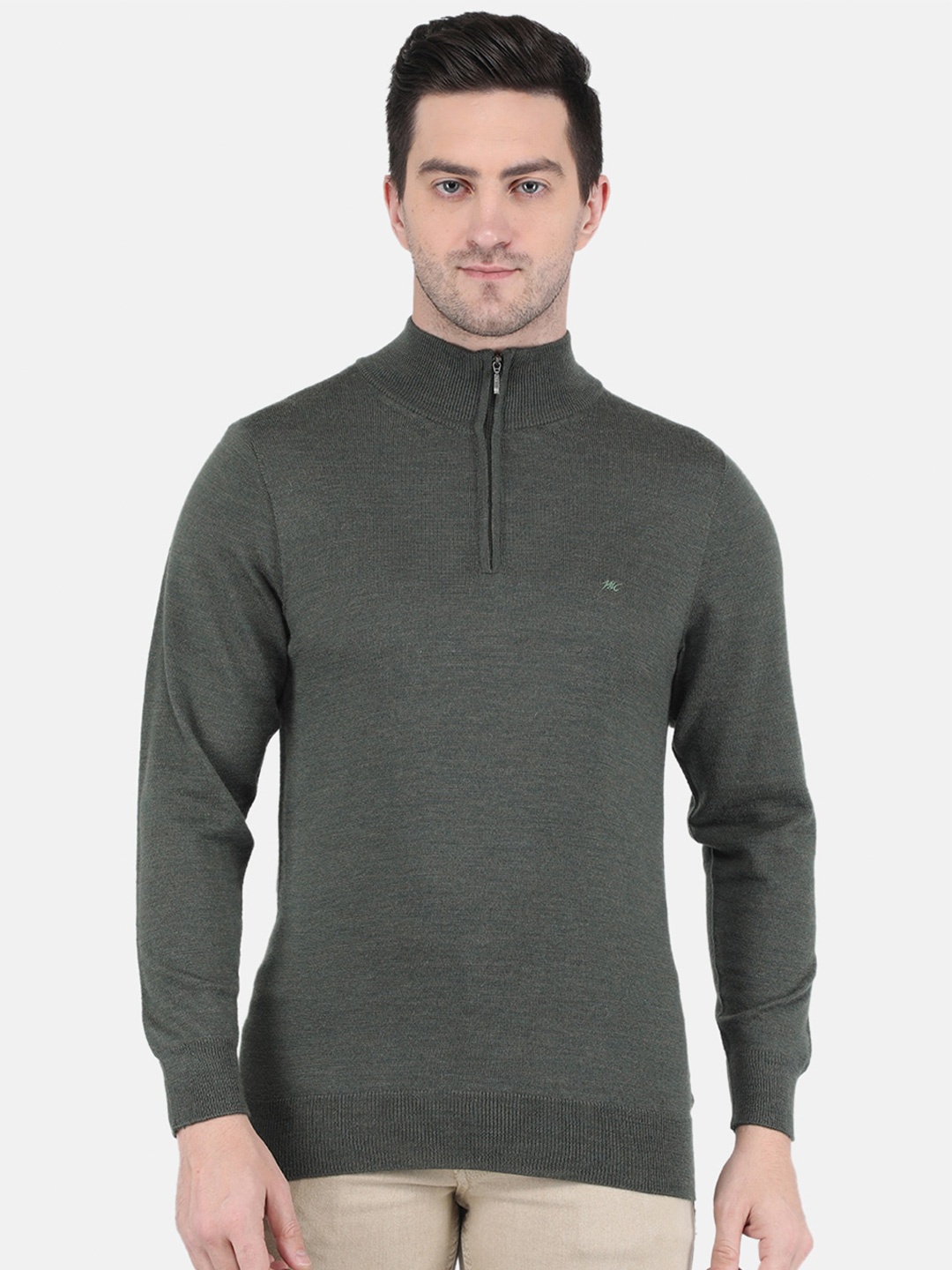 

Monte Carlo Men Olive Green Wool Pullover