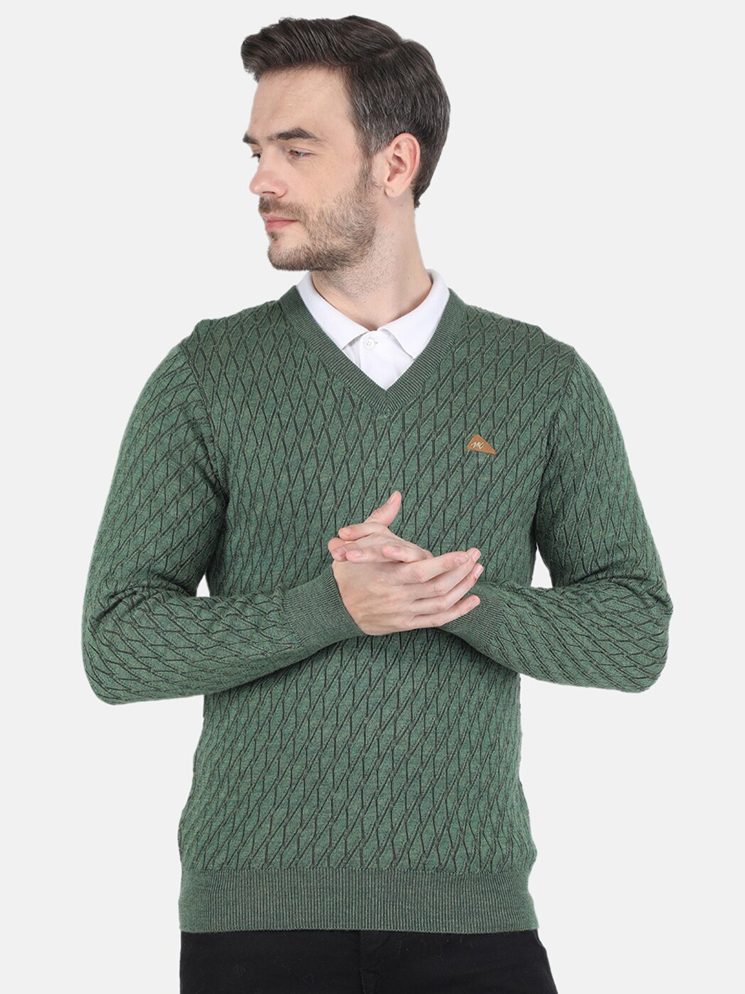 

Monte Carlo Men Green & Black Printed Pullover