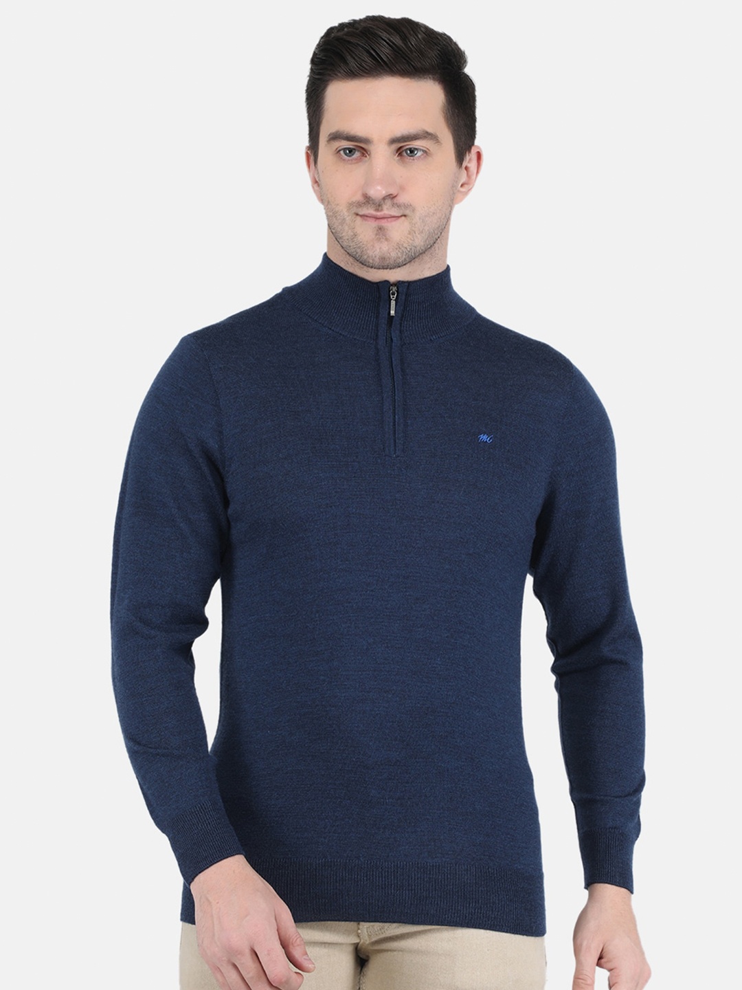 

Monte Carlo Men Blue Solid Pullover