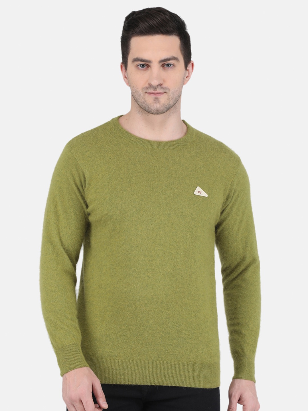 

Monte Carlo Men Olive Green Woolen Pullover Sweater