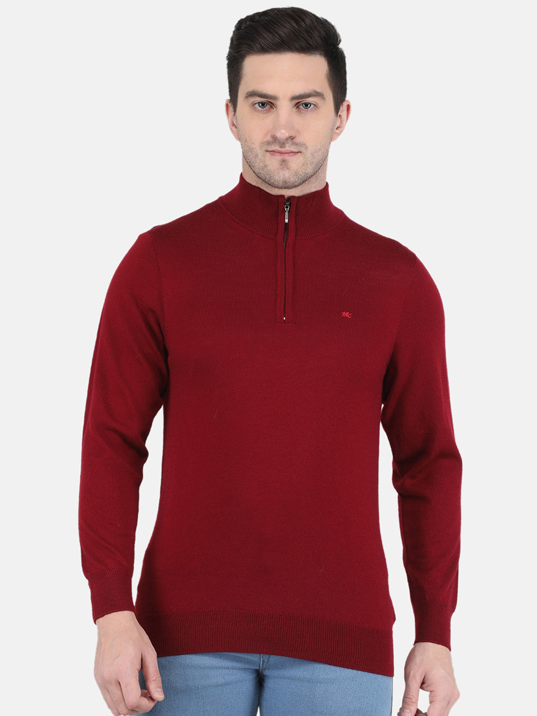 

Monte Carlo Men Maroon Pure Wool Pullover