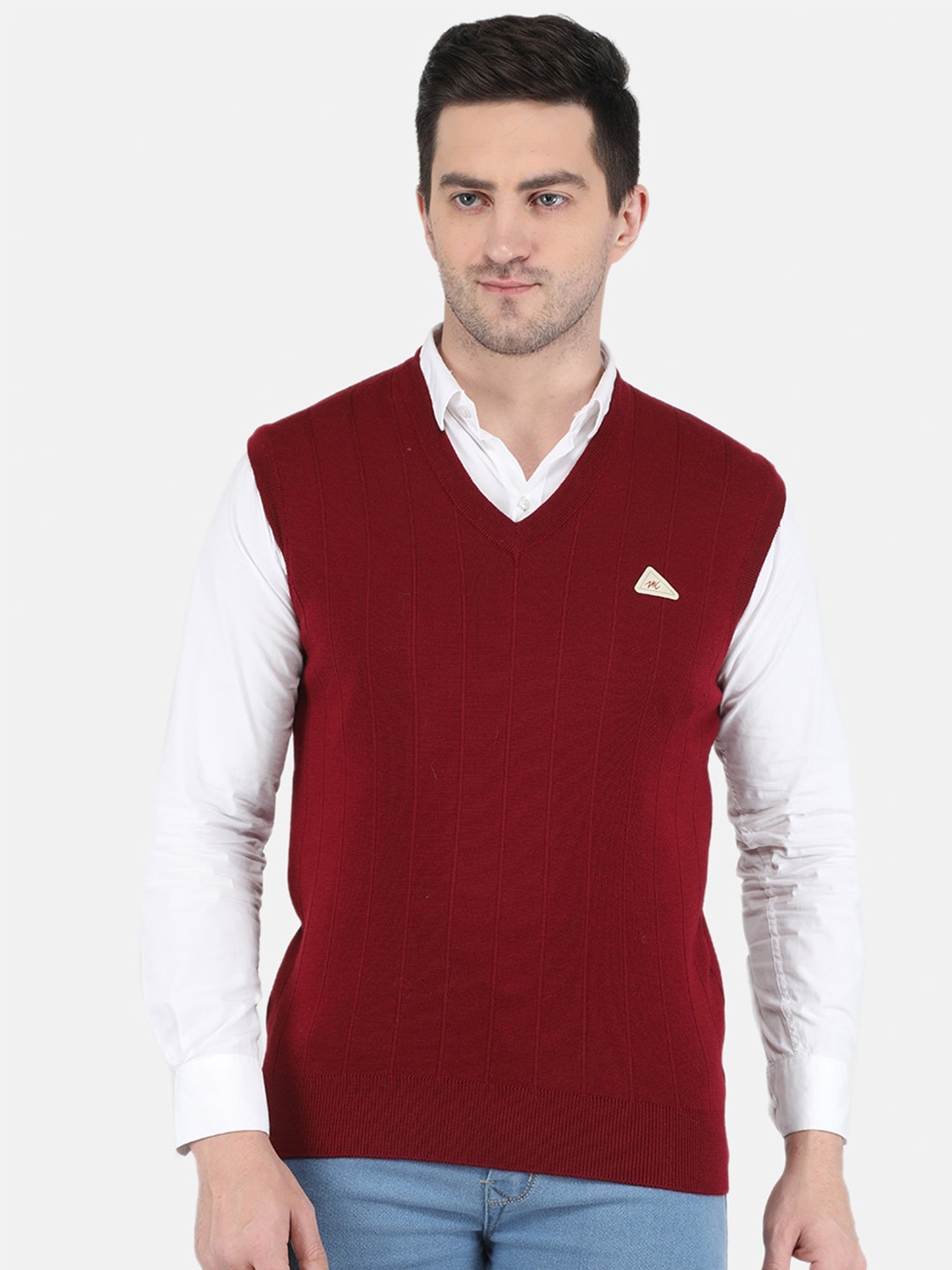 

Monte Carlo Men Plus Size Maroon Sweater Vest
