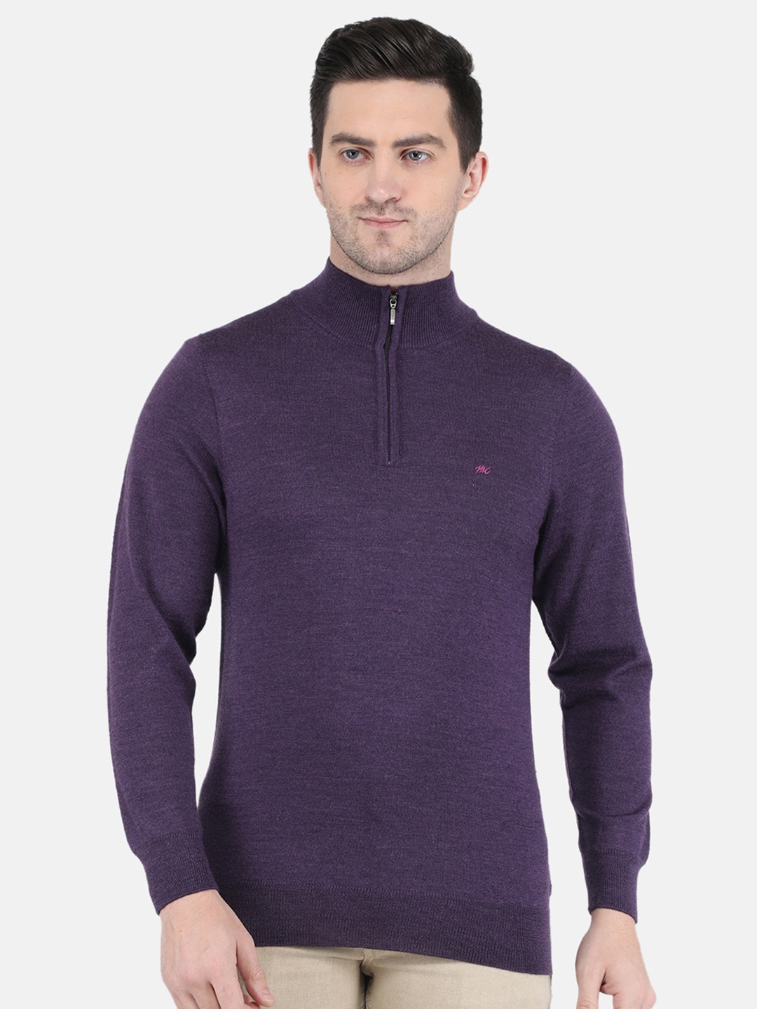 

Monte Carlo Men Purple Solid Pullover