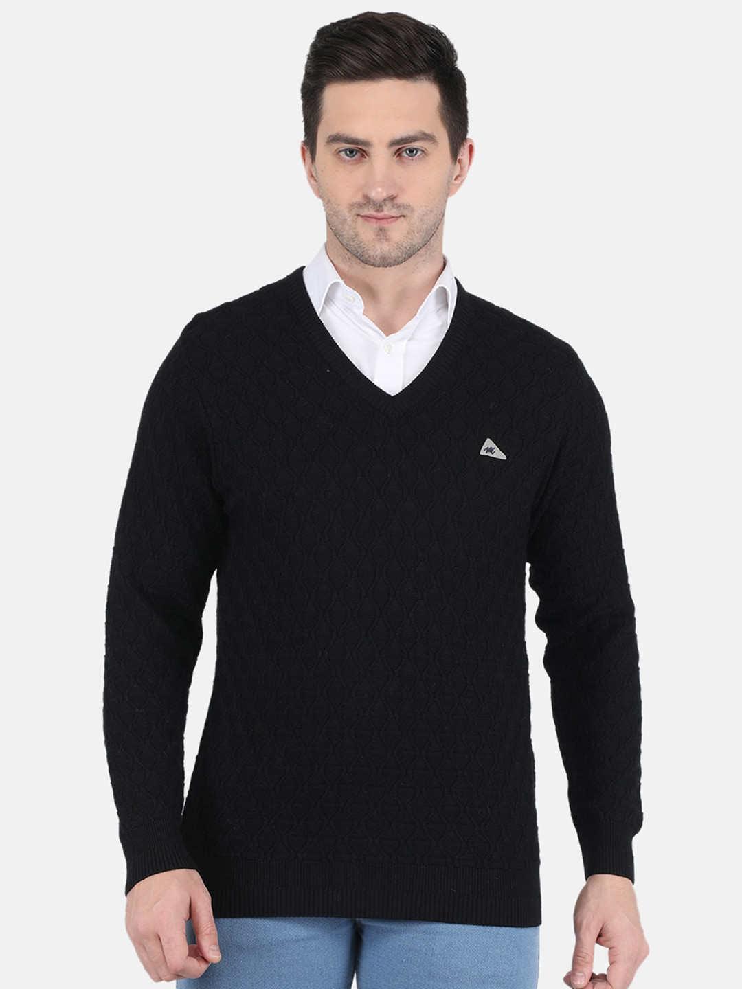 

Monte Carlo Men Black Cable Knit Pullover