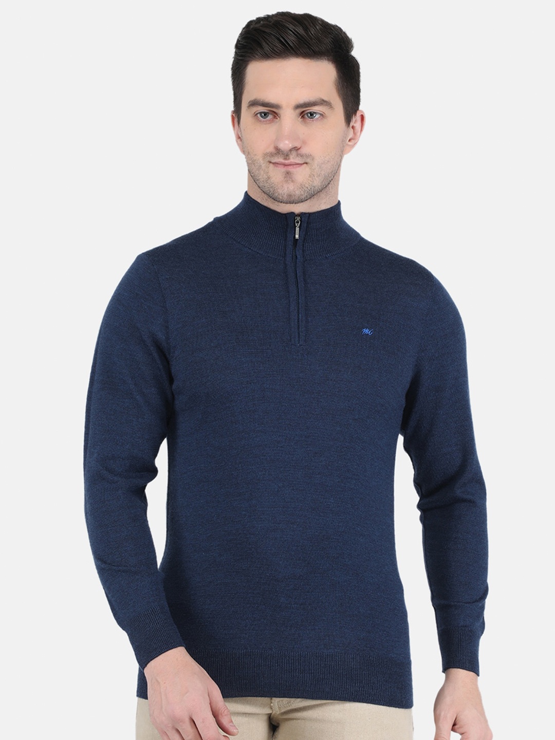 

Monte Carlo Men Blue Pure Wool Pullover