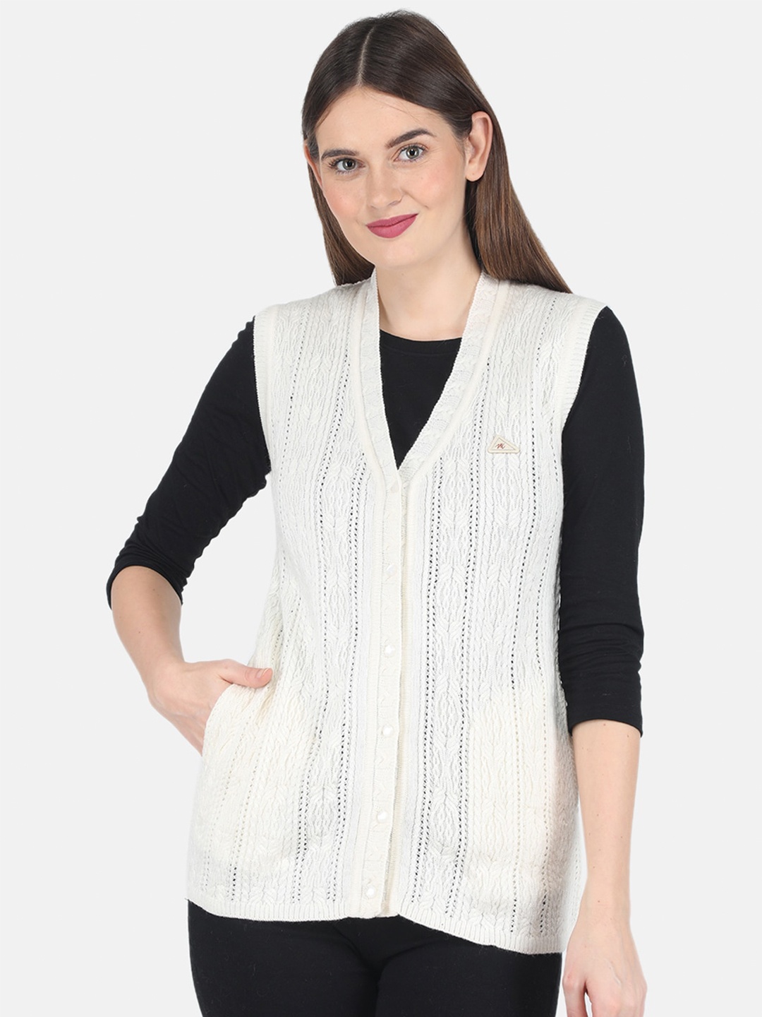 

Monte Carlo Women Off White Wool Cardigan