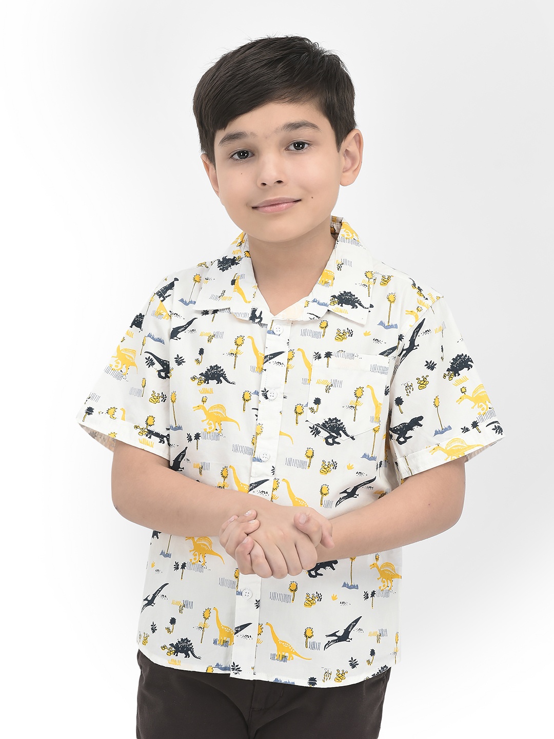 

JusCubs Boys Off White Premium Tropical Printed Casual Shirt