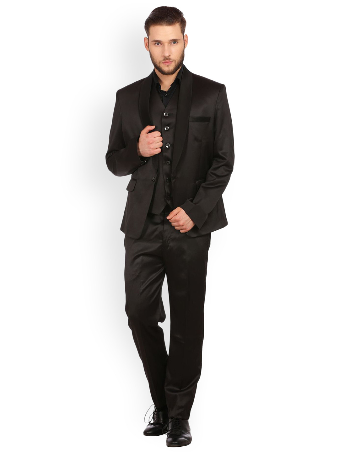 

Wintage Men Black Single-Breasted Regular Fit Party Suit