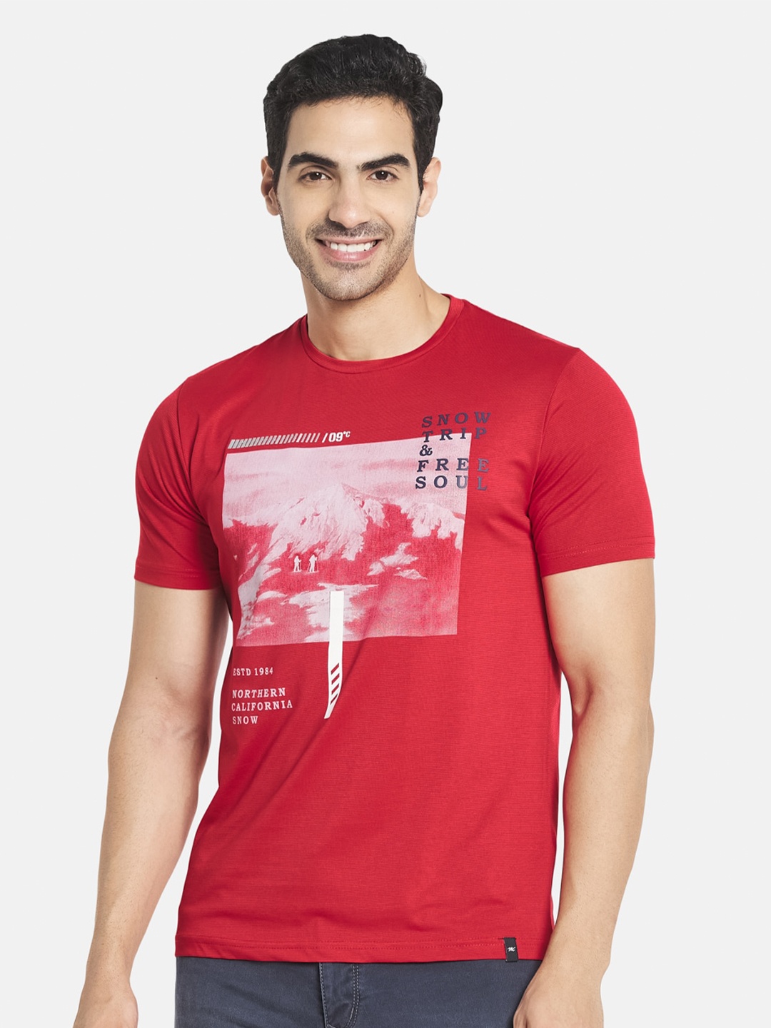 

Monte Carlo Men Red Cotton Printed T-shirt