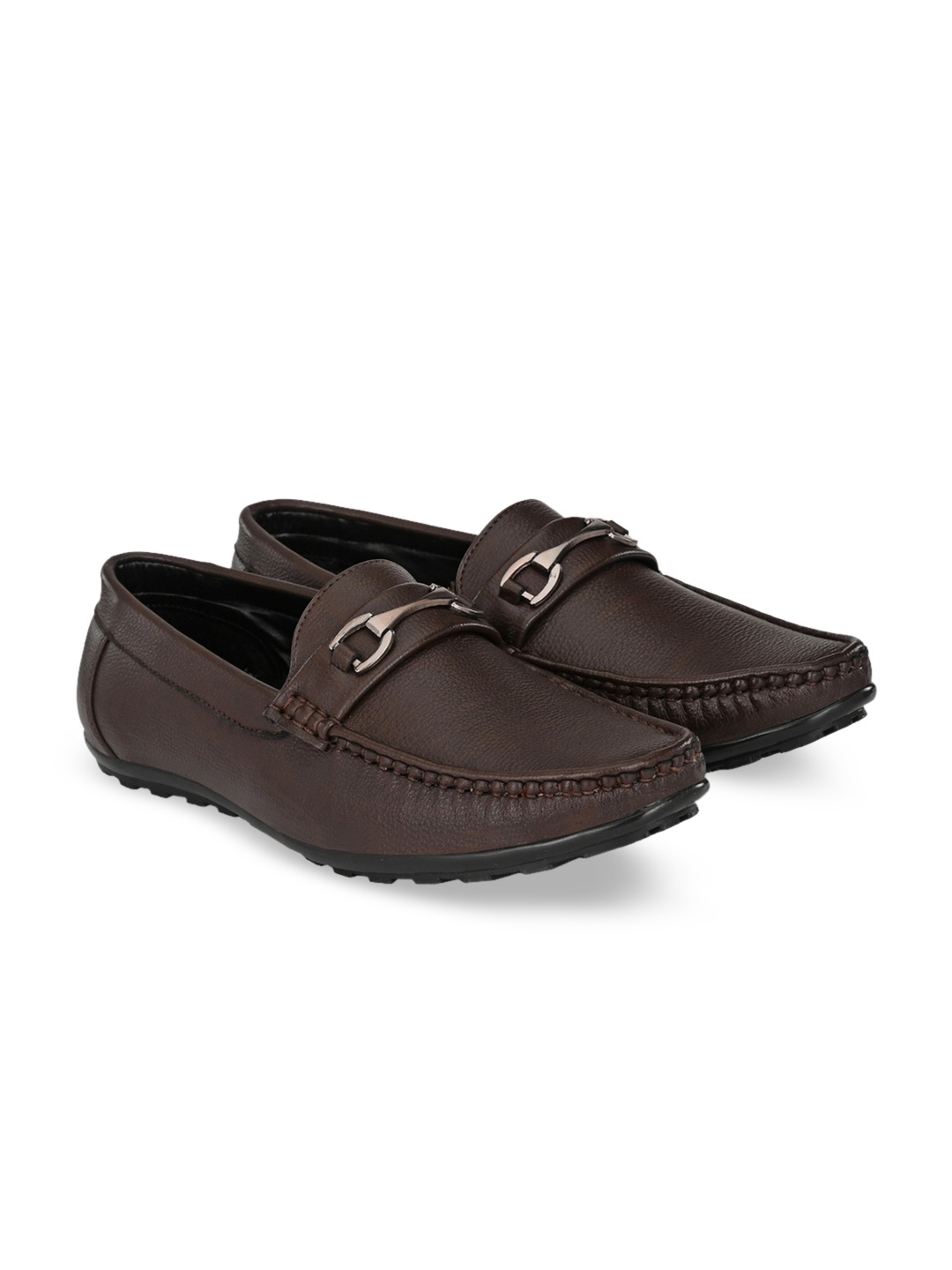

Absolutee Shoes Men Brown Textured Loafers