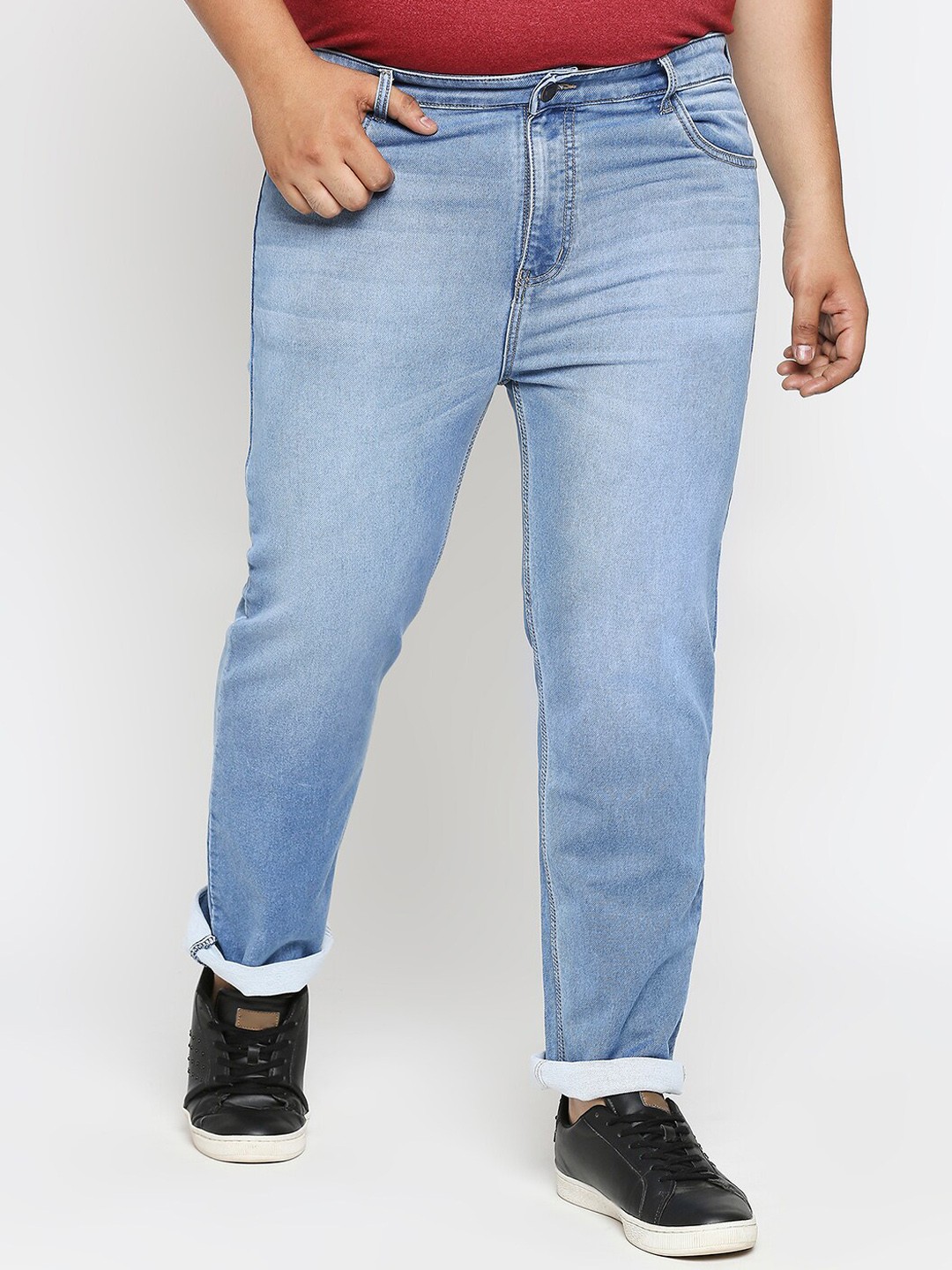 

ZUSH Men Plus Size Blue Heavy Fade Stretchable Cotton Jeans