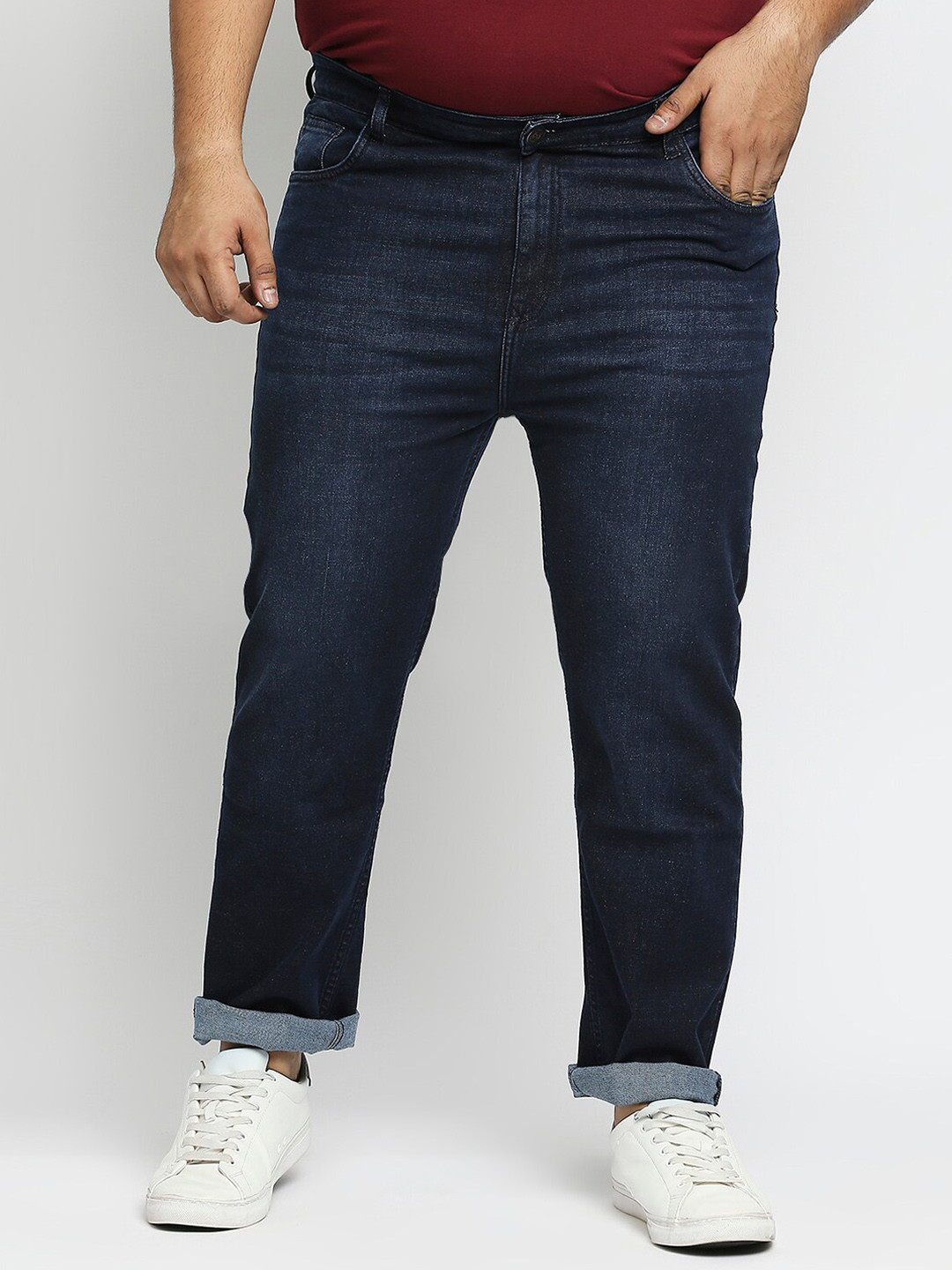 

ZUSH Men Plus Size Blue Light Fade Stretchable Cotton Jeans