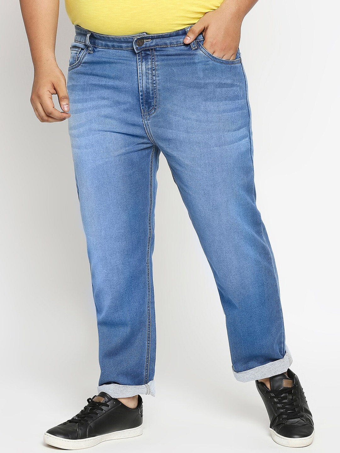 

ZUSH Men Plus Size Blue Light Fade Stretchable Cotton Jeans