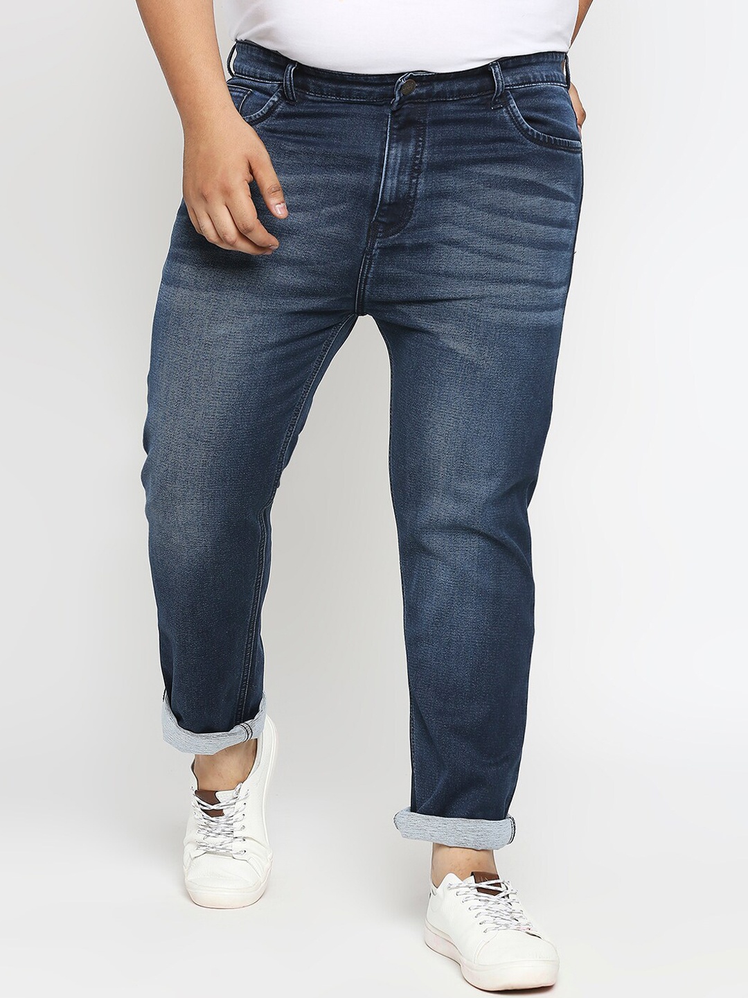 

ZUSH Men Plus Size Blue Light Fade Stretchable Cotton Jeans