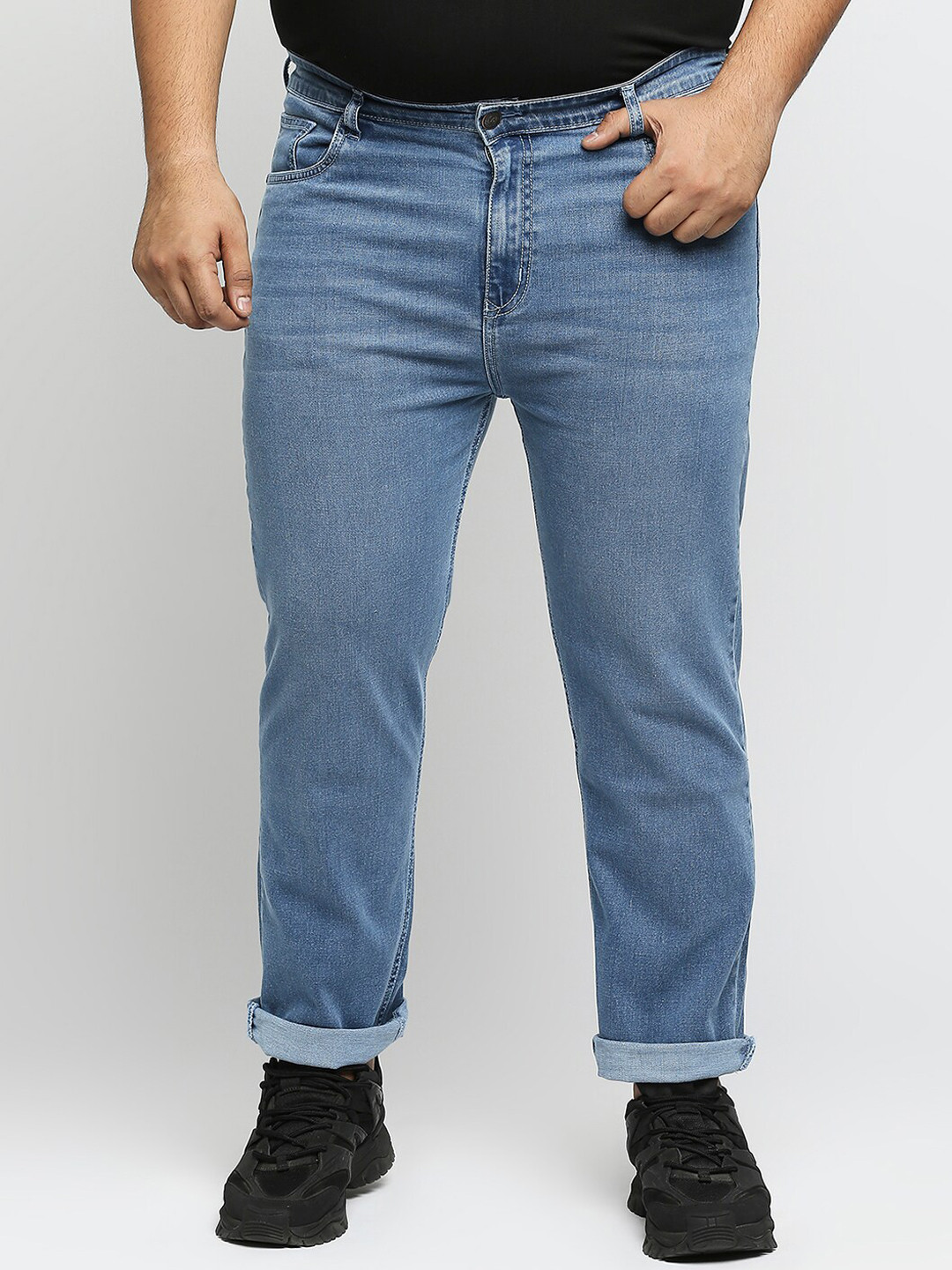 

ZUSH Men Plus Size Blue Heavy Fade Stretchable Cotton Jeans
